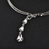 Sparkling Rhinestone Teardrop Choker Necklace
